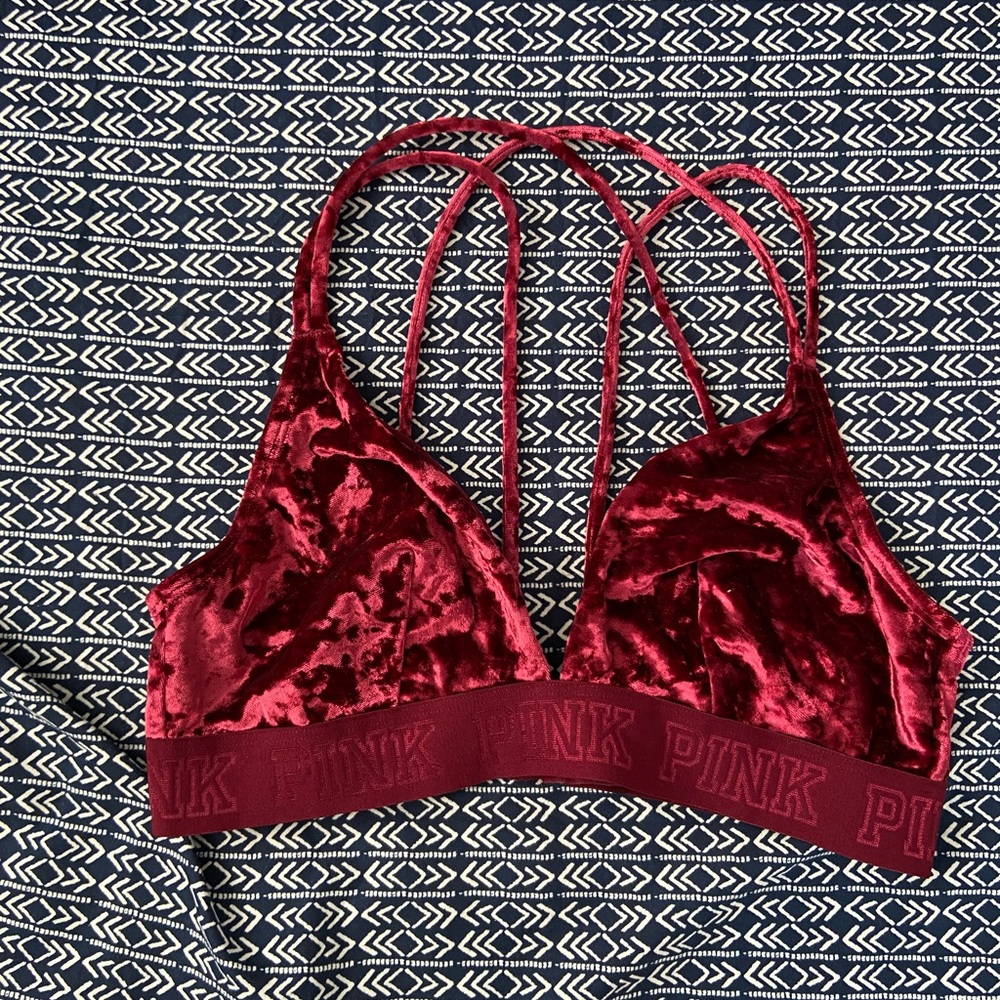 velvet maroon bralette